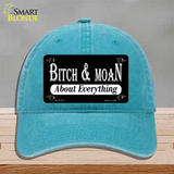 Bitch And Moan Novelty License Plate Hat Unconstructed Cotton / Lake Blue