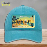 Just Mauid Vintage Novelty License Plate Hat Unconstructed Cotton / Lake Blue