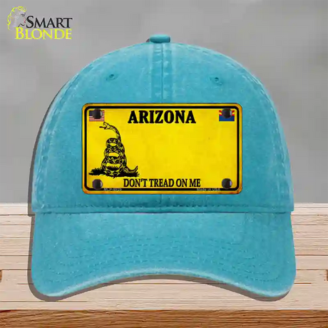 Arizona State Blank Novelty License Plate Hat Unconstructed Cotton / Lake Blue / Arizona Yellow (8835-14458):https | Clean | Yes