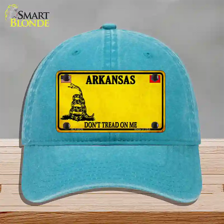 Arkansas State Novelty License Plate Hat Unconstructed Cotton / Lake Blue / Arkansas Dont Tread On Me (8836):https | Clean | Yes