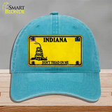 Indiana Dont Tread On Me Novelty License Plate Hat Unconstructed Cotton / Lake Blue