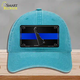 Delaware Thin Blue Line Novelty License Plate Hat Unconstructed Cotton / Lake Blue