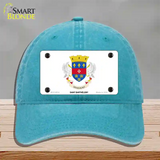 Saint Barthelemy Novelty License Plate Hat Unconstructed Cotton / Lake Blue