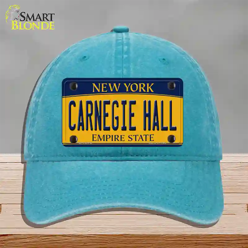 Carnegie Hall New York Novelty License Plate Hat Unconstructed Cotton / Lake Blue