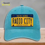 Radio City New York Novelty License Plate Hat Unconstructed Cotton / Lake Blue