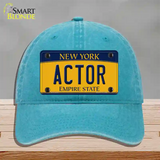 Actor New York Novelty License Plate Hat Unconstructed Cotton / Lake Blue