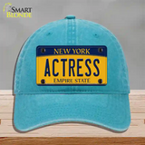 Actress New York Novelty License Plate Hat Unconstructed Cotton / Lake Blue