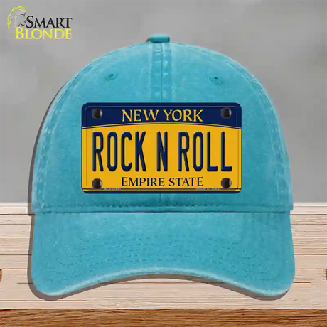 Rock N Roll New York Novelty License Plate Hat Unconstructed Cotton / Lake Blue