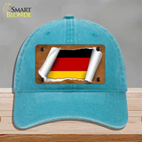 Germany Flag Scroll Novelty License Plate Hat Unconstructed Cotton / Lake Blue