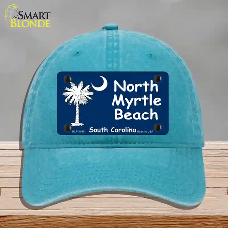 North Myrtle Beach Flag Novelty License Plate Hat Unconstructed Cotton / Lake Blue