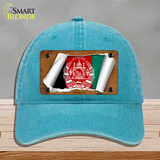 Afghanistan Flag Scroll Novelty License Plate Hat Unconstructed Cotton / Lake Blue