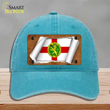 Alderney Flag Scroll Novelty License Plate Hat Unconstructed Cotton / Lake Blue