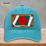 Bangladesh Flag Scroll Novelty License Plate Hat Unconstructed Cotton / Lake Blue