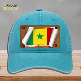 Senegal Flag Scroll Novelty License Plate Hat Unconstructed Cotton / Lake Blue