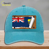 St Helena Flag Scroll Novelty License Plate Hat Unconstructed Cotton / Lake Blue