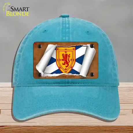 Scotland St. Andrews Flag Scroll Novelty License Plate Hat Unconstructed Cotton / Lake Blue