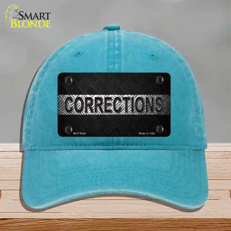 Corrections Novelty License Plate Hat Unconstructed Cotton / Lake Blue