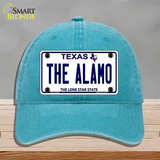 Alamo Texas Novelty License Plate Hat Unconstructed Cotton / Lake Blue