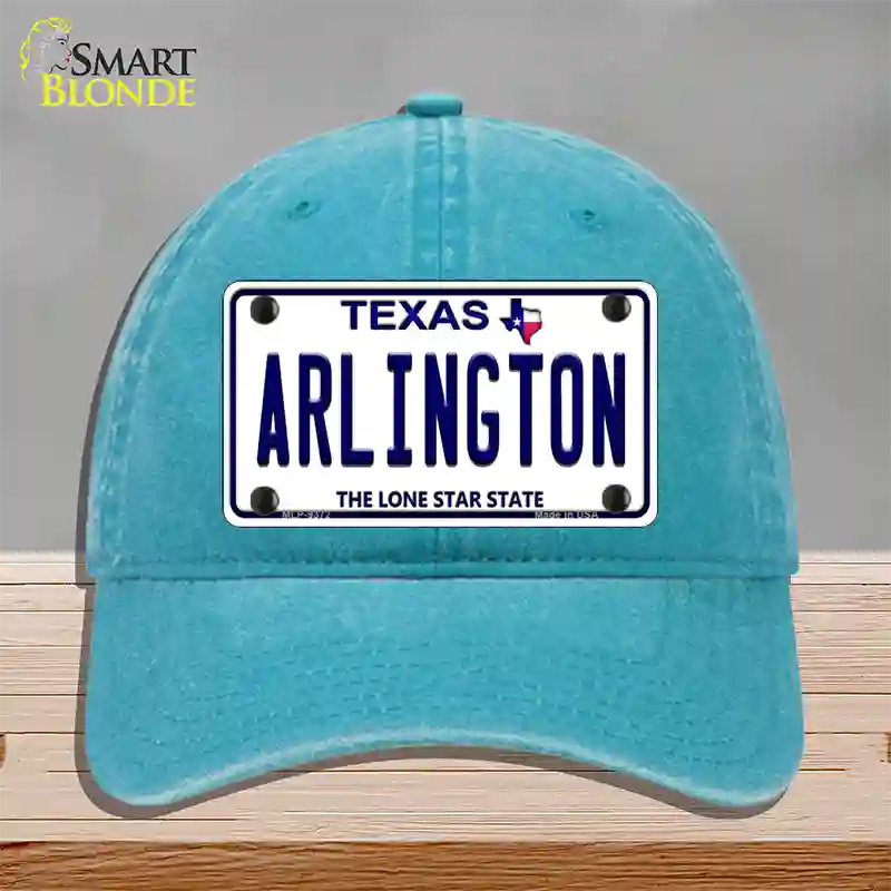 Arlington Texas Novelty License Plate Hat Unconstructed Cotton / Lake Blue