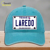 Laredo Texas Novelty License Plate Hat Unconstructed Cotton / Lake Blue