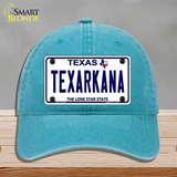 Texarkana Texas Novelty License Plate Hat Unconstructed Cotton / Lake Blue