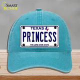 Princess Texas Novelty License Plate Hat Unconstructed Cotton / Lake Blue