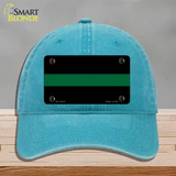 Thin Green Line Novelty License Plate Hat Unconstructed Cotton / Lake Blue