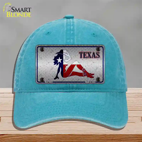 Texas Girl Diamond Novelty License Plate Hat Unconstructed Cotton / Lake Blue