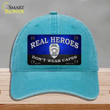 Real Heroes Blue Novelty License Plate Hat Unconstructed Cotton / Lake Blue