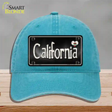 California Flag Script Novelty License Plate Hat Unconstructed Cotton / Lake Blue