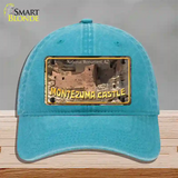 Montezuma Castle Novelty License Plate Hat Unconstructed Cotton / Lake Blue