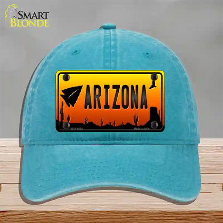 Arrowhead Arizona Scenic Novelty License Plate Hat Unconstructed Cotton / Lake Blue