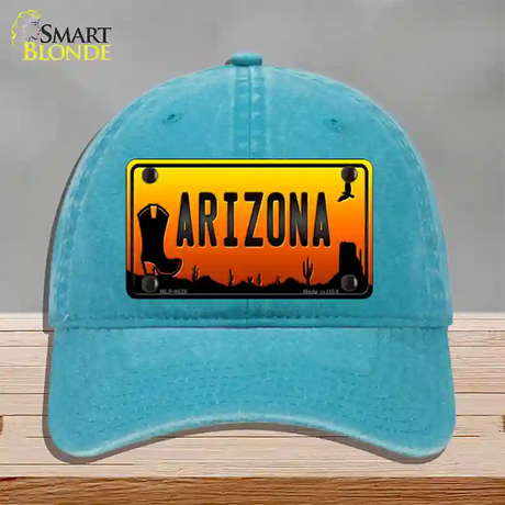 Boot Arizona Scenic Novelty License Plate Hat Unconstructed Cotton / Lake Blue