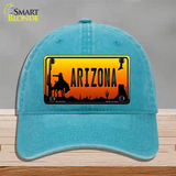 Rodeo Arizona Scenic Novelty License Plate Hat Unconstructed Cotton / Lake Blue