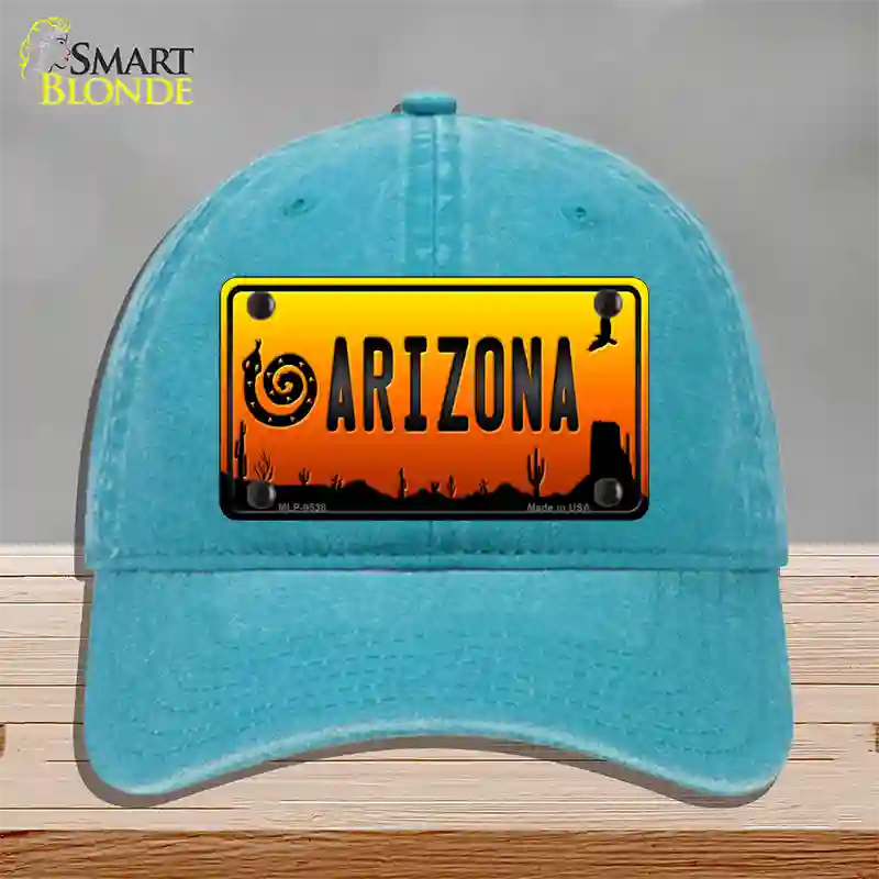 Snake Arizona Scenic Novelty License Plate Hat Unconstructed Cotton / Lake Blue