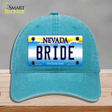 Bride Nevada Novelty License Plate Hat Unconstructed Cotton / Lake Blue