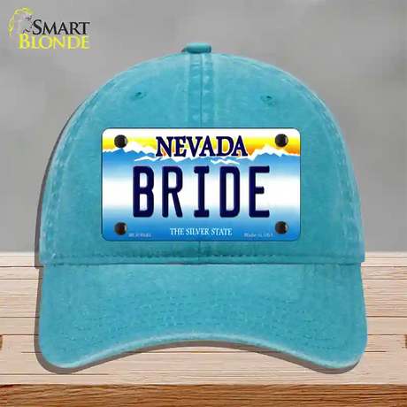 Bride Nevada Novelty License Plate Hat Unconstructed Cotton / Lake Blue