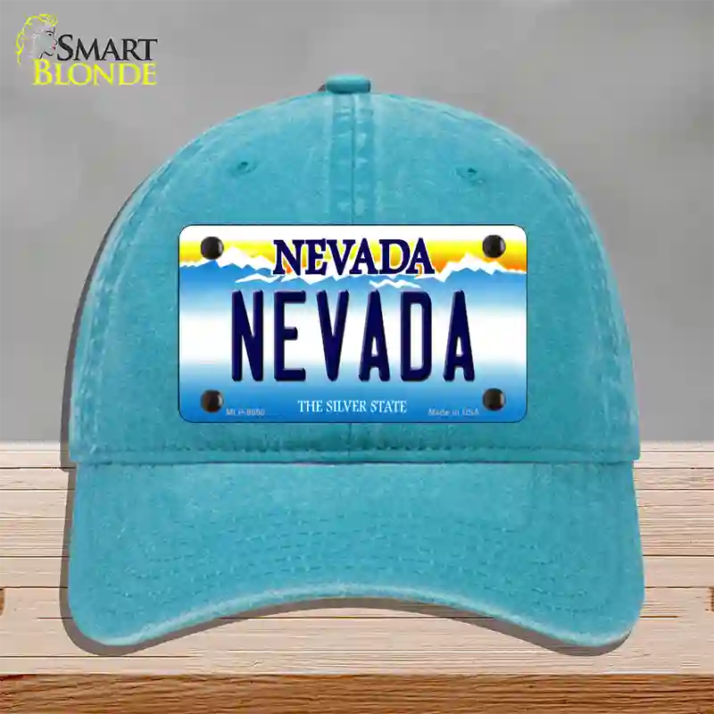 Nevada Nevada Novelty License Plate Hat Unconstructed Cotton / Lake Blue