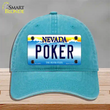 Poker Nevada Novelty License Plate Hat Unconstructed Cotton / Lake Blue