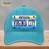 Virginia City Nevada Novelty License Plate Hat Unconstructed Cotton / Lake Blue