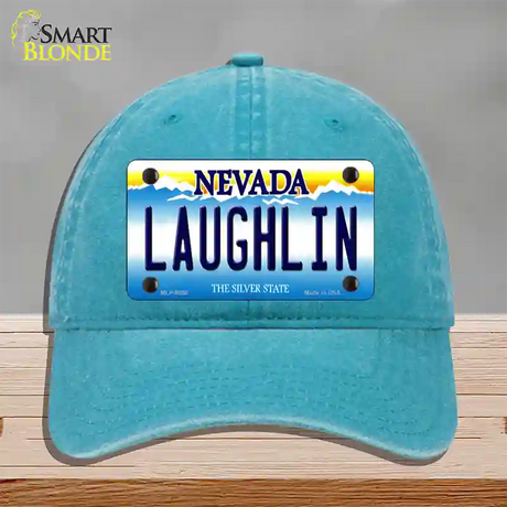 Laughlin Nevada Novelty License Plate Hat Unconstructed Cotton / Lake Blue