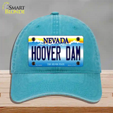 Hoover Dam Nevada Novelty License Plate Hat Unconstructed Cotton / Lake Blue