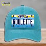 Roulette Nevada Novelty License Plate Hat Unconstructed Cotton / Lake Blue