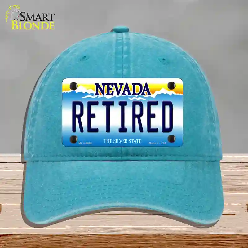 Retired Nevada Novelty License Plate Hat Unconstructed Cotton / Lake Blue