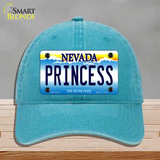 Princess Nevada Novelty License Plate Hat Unconstructed Cotton / Lake Blue