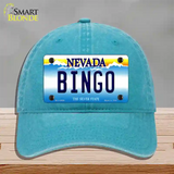 Bingo Nevada Novelty License Plate Hat Unconstructed Cotton / Lake Blue