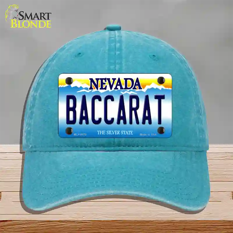 Baccarat Nevada Novelty License Plate Hat Unconstructed Cotton / Lake Blue