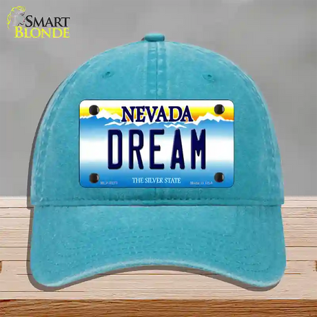 Dream Nevada Novelty License Plate Hat Unconstructed Cotton / Lake Blue