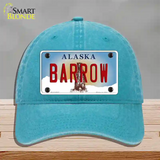 Barrow Alaska State Novelty License Plate Hat Unconstructed Cotton / Lake Blue