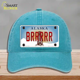 Brrrrr Alaska State Novelty License Plate Hat Unconstructed Cotton / Lake Blue